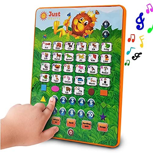 Just Smarty Alphabet Tablet to Learn Letters, ABC, Numbers, Shapes, Colors, Music & Words, Interactive Toddler Learning & Education Toys for Kids - Gifts for Age 3 4 5 Year Old Boys and Girls