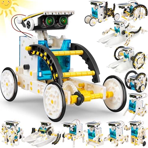 STEM 13-in-1 Solar Power Robots Creation Toy, Educational Experiment DIY Robotics Kit, Science Toy Solar Powered Building Robotics Set Age 8-12 for Boys Girls Kids Teens to Build