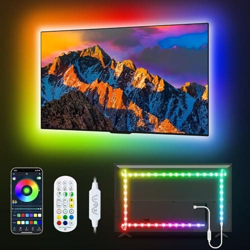 Daymeet LED Lights for TV, 9.8FT TV Led Backlight Lights for 32-45 inch, RGBICW TV USB Led Light Strip for TV Led Behind Lights Color Changing Music Sync Bluetooth APP Control Led Lights for Bedroom