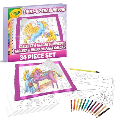 Crayola Light Up Tracing Pad Pink, Best Birthday, Holiday & Christmas Gifts for Girls & Boys, 6, 7, 8 Year Olds, Kids Toys, Light Box Art Kit for Kids [Amazon Exclusive]