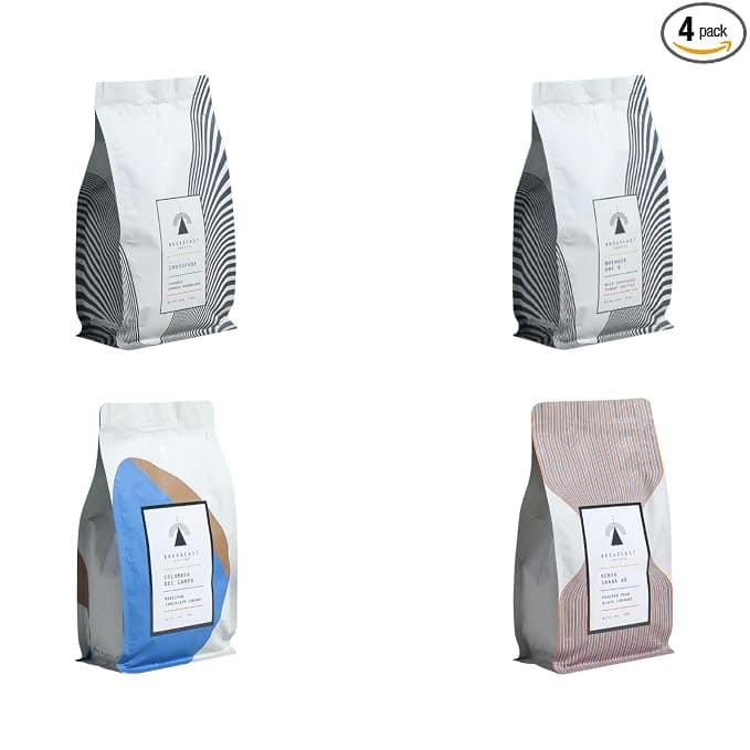 Bean Box Seattle Coffee Sampler, 4-Pack - Roasted by Broadcast Coffee, Gourmet Arabica Coffee, Variety Pack - Freshly Ground
