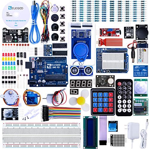 ELEGOO UNO R3 Project Most Complete Starter Kit with Tutorial Compatible with Arduino IDE (200+ Components)