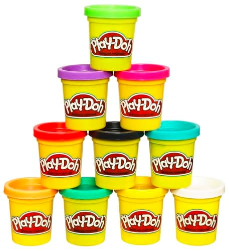 Play Doh Modeling Compound 10-Pack Case of Assorted Colors, Non-Toxic 2 oz. Cans, Back to School Gifts, Prizes, & Party Favors, Preschool Toys for Kids, Ages 2+ (Amazon Exclusive)