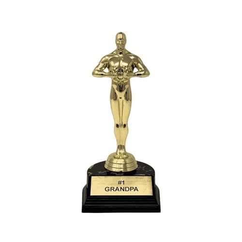 Number 1 Grandpa 7" Trophy Award – Premium Engraved Gift with Weighted Base