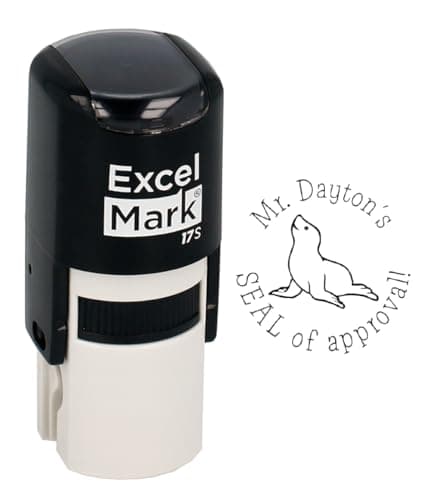 ExcelMark Seal of Approval - Custom Round Self-Inking Teacher Stamp