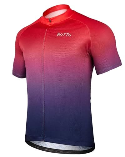 ROTTO Cycling Jersey Mens Bike Shirt Short Sleeve Gradient Color Series