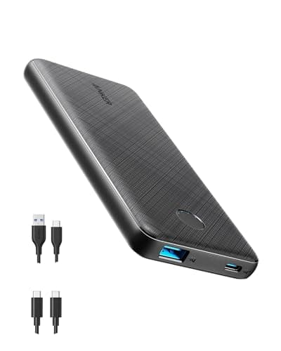 Anker Portable Charger, USB-C Portable Charger 10K with 20W Power Delivery, Power Bank (PowerCore Slim 10K PD) for iPhone 14/13/12 Series, S10, Pixel 4, and More