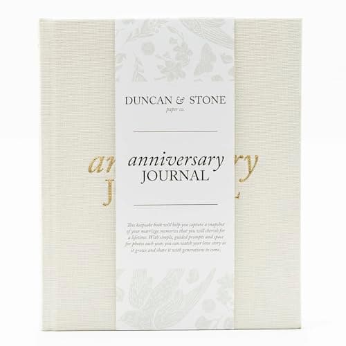 DUNCAN & STONE PAPER CO. Wedding Anniversary Journal - Anniversary Journal for Couple - Wedding Notebook & More - Wedding Memory Book to Capture Moments(Ivory,189 Pages)