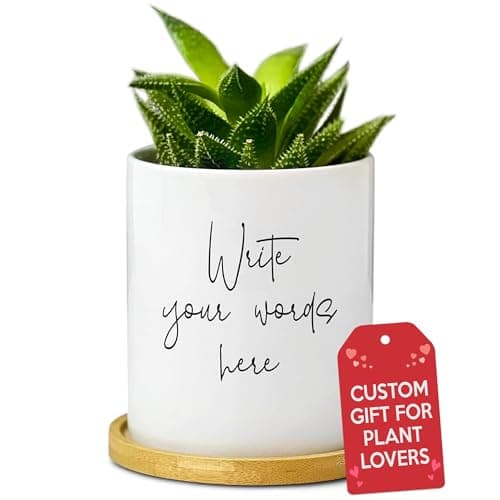 Personalized Flower Pot, Gift for Mom, Mother, Grandma, Plant Lovers, Co-worker, Customized Planter Pot with Message, Cute Indoor Succulent Pots, Unique Flower Planter, Ideal for Father's Day