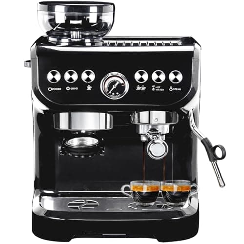 MIROX Espresso Machine 15 Bar, Coffee Maker With Milk Frother Steam Wand, Built-In Bean Grinder, Combo Cappuccino Machine with 70oz Removable Water Tank (ABS high-strength plastic shell)