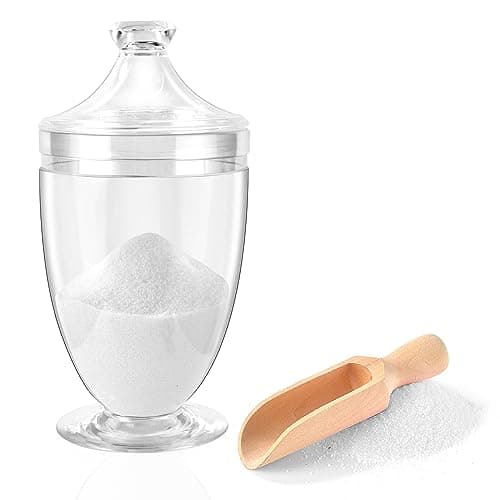1000ML/33OZ Bath Salt Jar with Lid and Spoon Bath Salt Container Acrylic Salt Canister for Salt Sugar Cereal 4.8 * 9 Inch