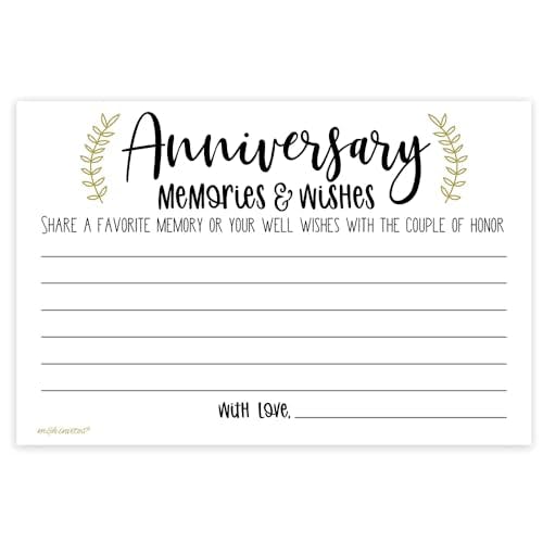 m&h invites Laurel Anniversary Memories and Wishes Cards (50 Count)