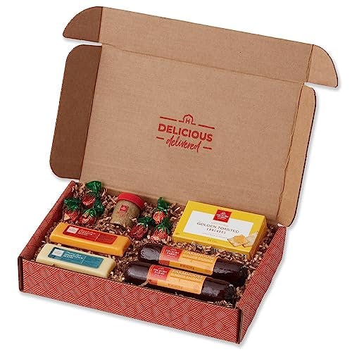 Hickory Farms Farmhouse Sausage & Cheese Medium Gift Box | Gourmet Food Basket, Perfect For Family, Birthday, Sympathy, Congratulations, Retirement, Thinking of You, Business